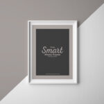 Front View of Simple Wall Mounted Photo Frame Mockup
