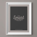 Front View of Simple Wall Mounted Photo Frame Mockup