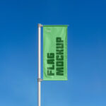 Front View of Single Flag Mockup