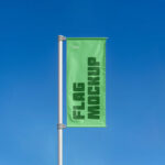 Front View of Single Flag Mockup