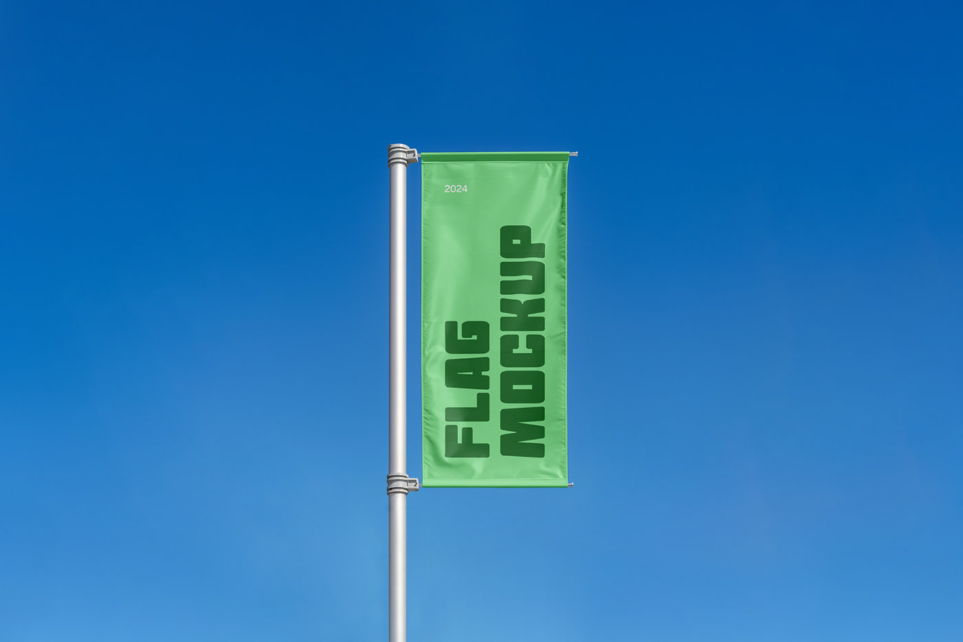 Front View of Single Flag Mockup FREE PSD
