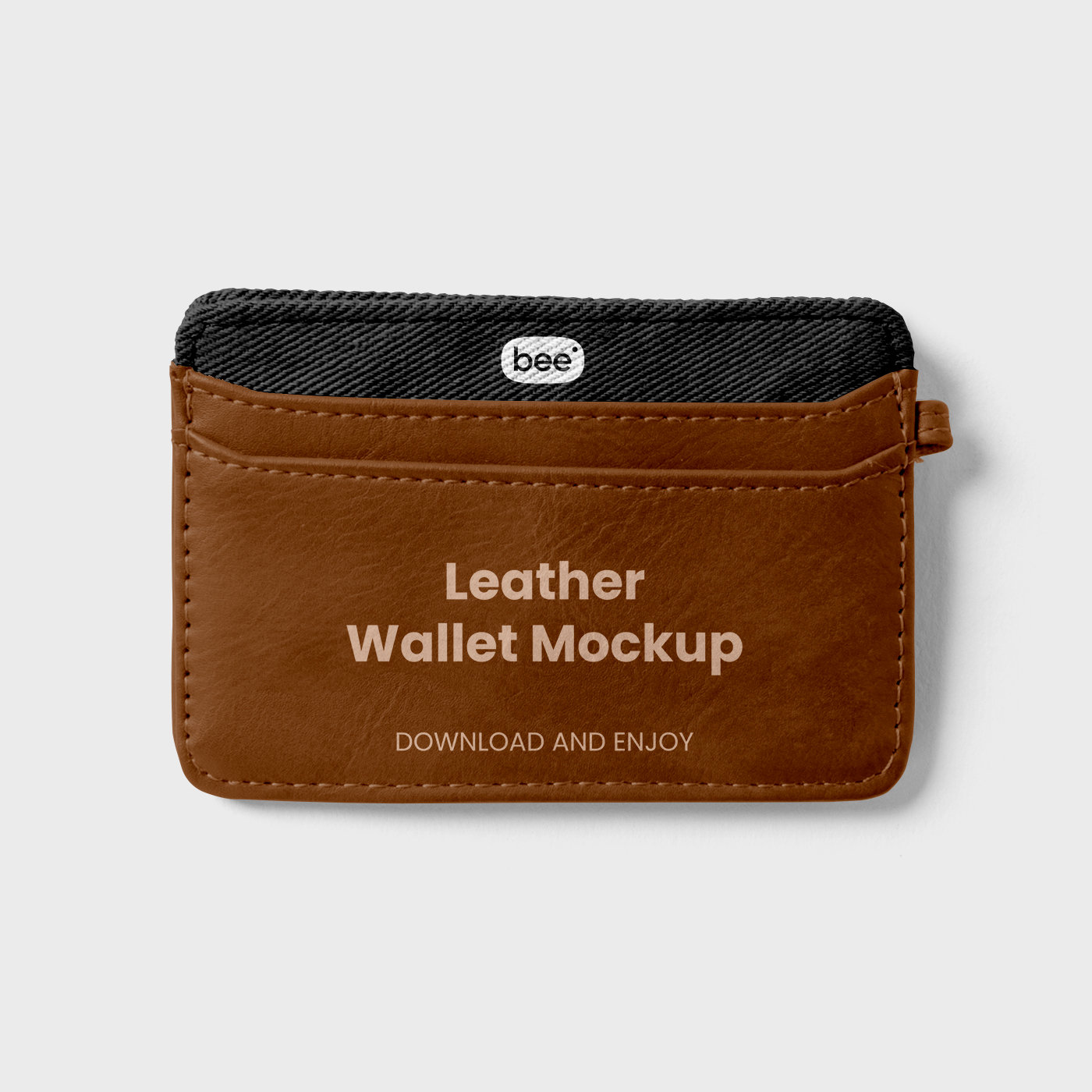 Front View of Small Leather Wallet Mockup FREE PSD