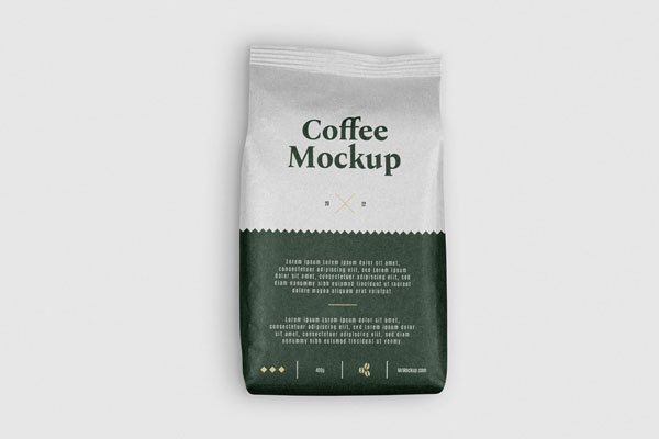 Front View of Small Paper Coffee Bag Mockup