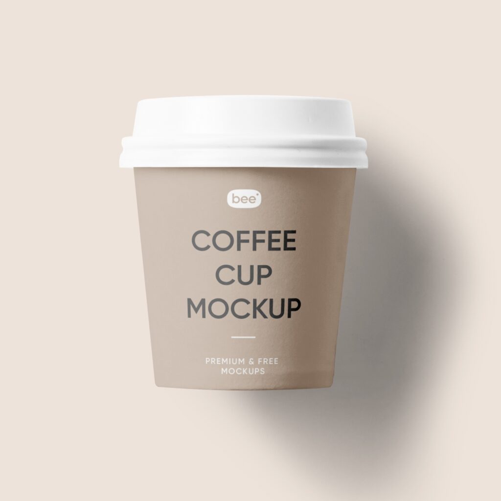 Front View of Small Paper Coffee Cup Mockup