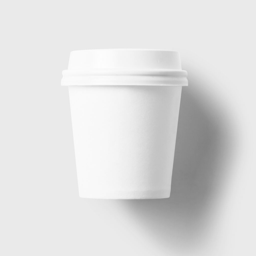 Front View of Small Paper Coffee Cup Mockup