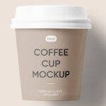 Front View of Small Paper Coffee Cup Mockup