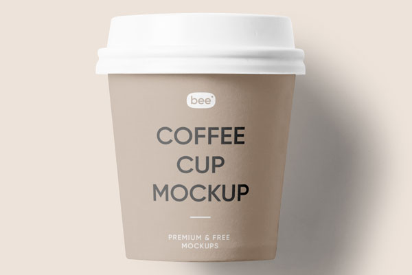 Front View of Small Paper Coffee Cup Mockup