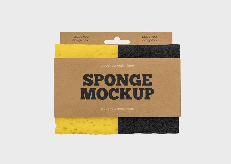 Front View of Sponge Packaging Mockup