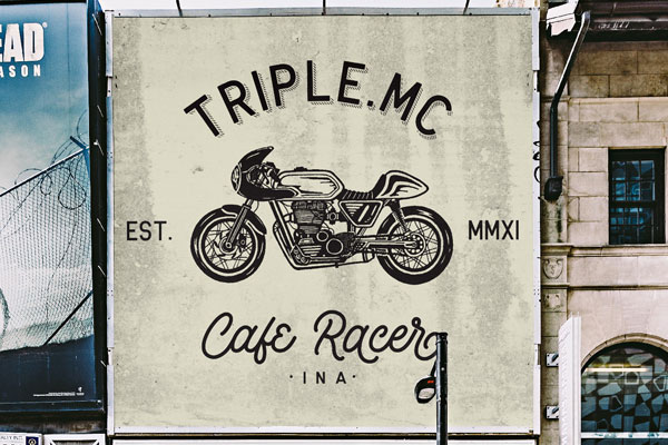 Front View of Square Billboard Mockup
