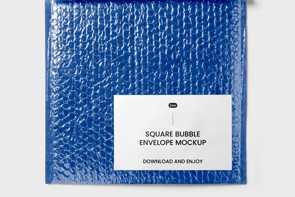 Front View of Square Bubble Envelope Mockup
