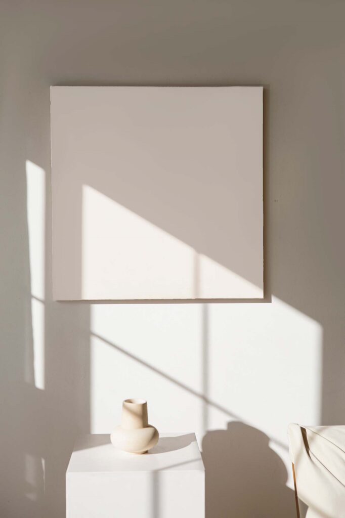 Front View of Square Canvas Mockup on Sunbeam Aura