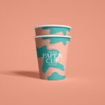 Front View of Stacked Paper Cup Mockup