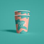 Front View of Stacked Paper Cup Mockup