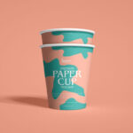 Front View of Stacked Paper Cup Mockup