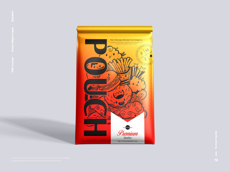 Front View of Stand Up Pouch Mockup