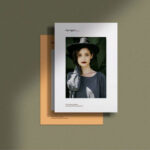 Front View of Standard A4 Paper Mockup With Shadow Overlay