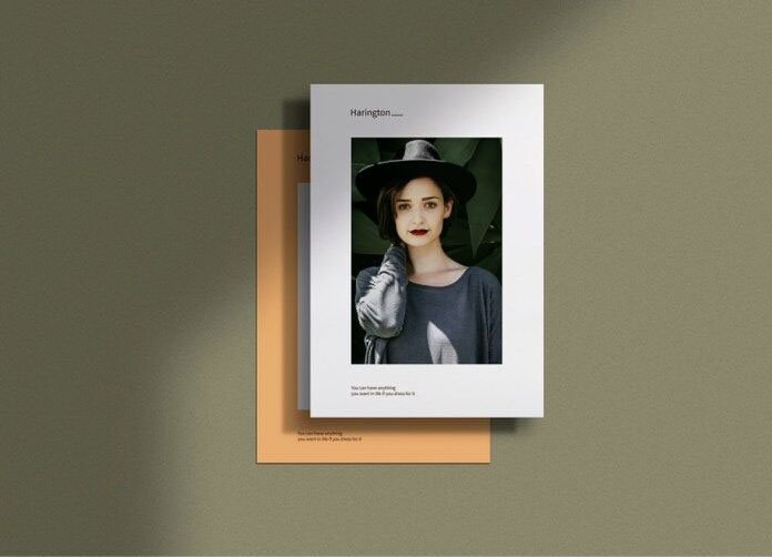 Front View of Standard A4 Paper Mockup With Shadow Overlay