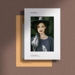 Front View of Standard A4 Paper Mockup With Shadow Overlay