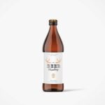 Front View of Standing Beer Bottle Mockup