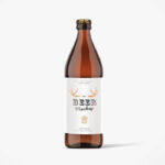 Front View of Standing Beer Bottle Mockup