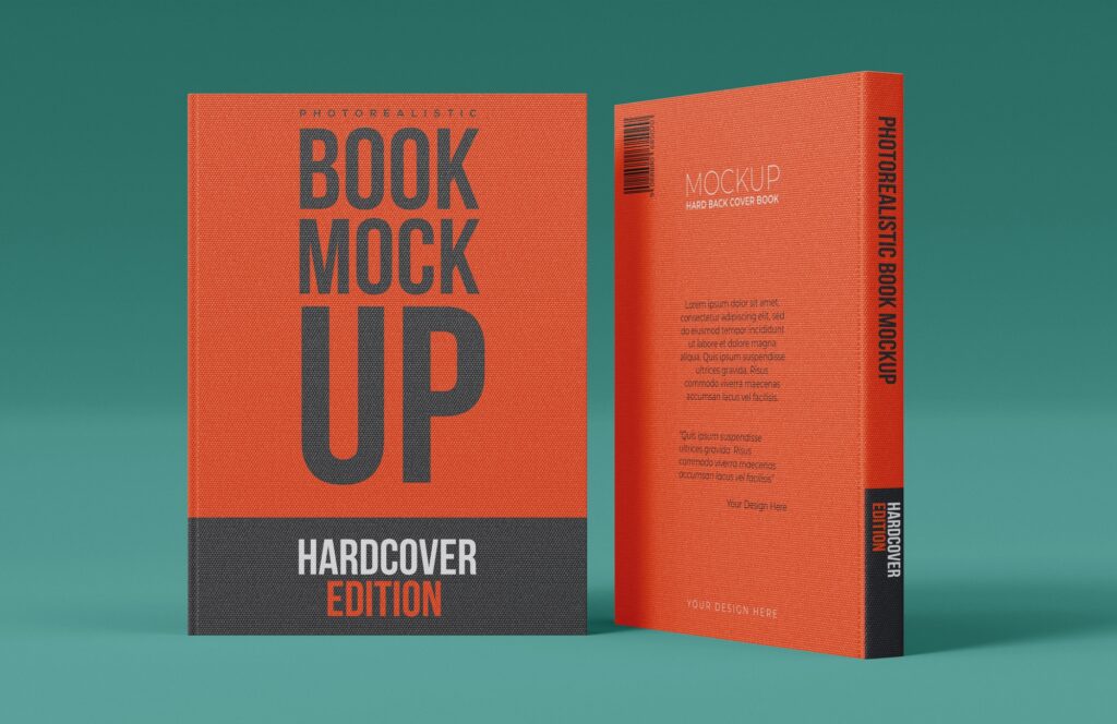 Front View of Standing Book Mockup