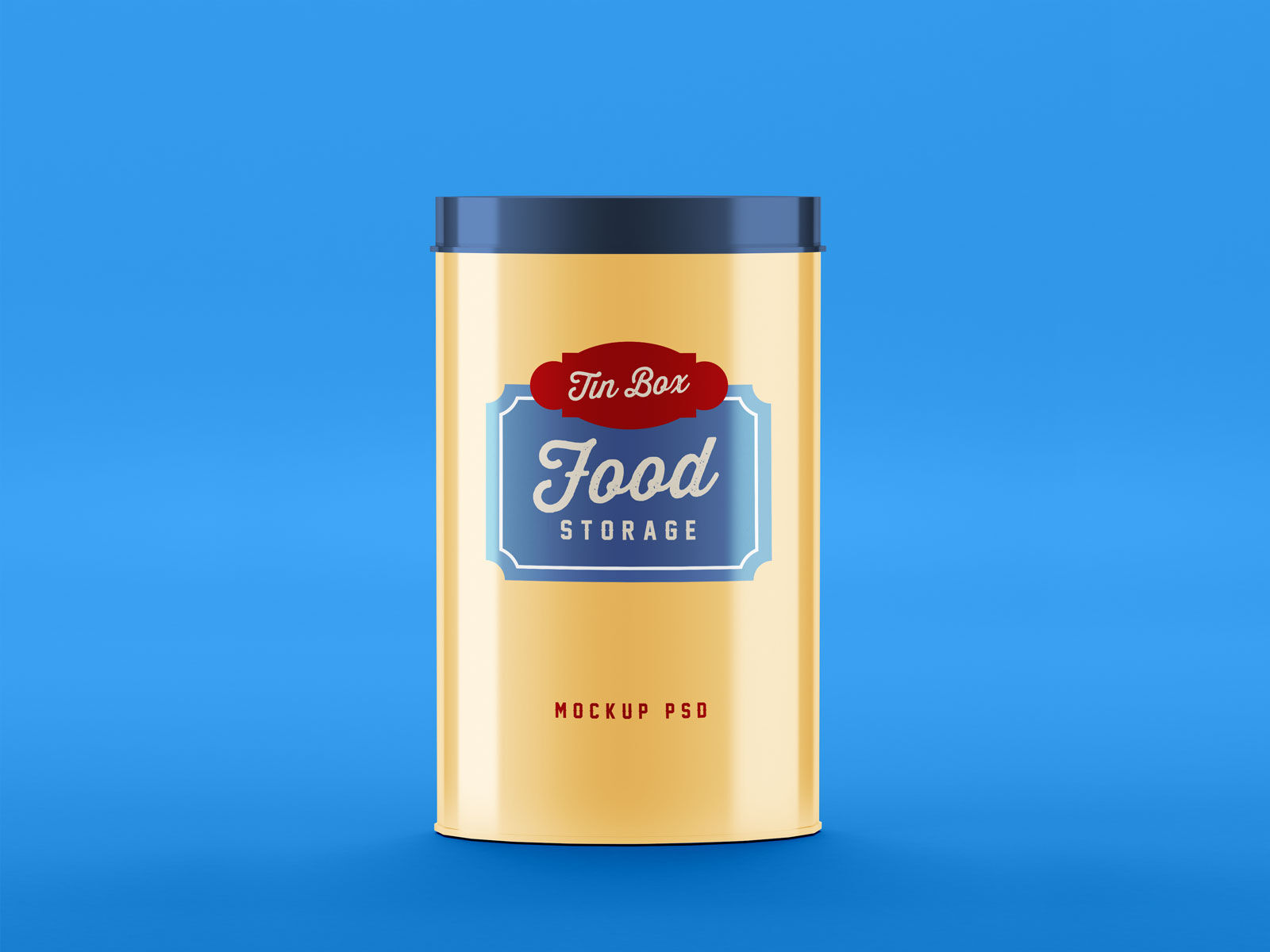 Front View of Standing Food Storage Tin Can Mockup FREE PSD