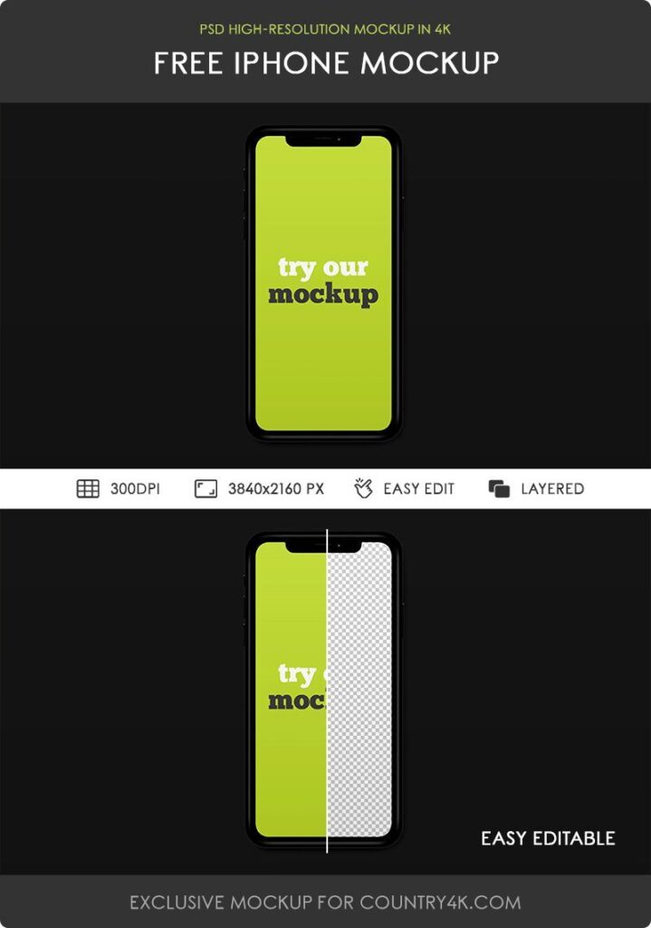 Front View of Standing iPhone Mockup