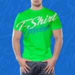 Front View of Standing Man Model Wearing a T-shirt Mockup