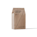 Front View of Standing Paper Bag Mockup