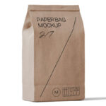 Front View of Standing Paper Bag Mockup