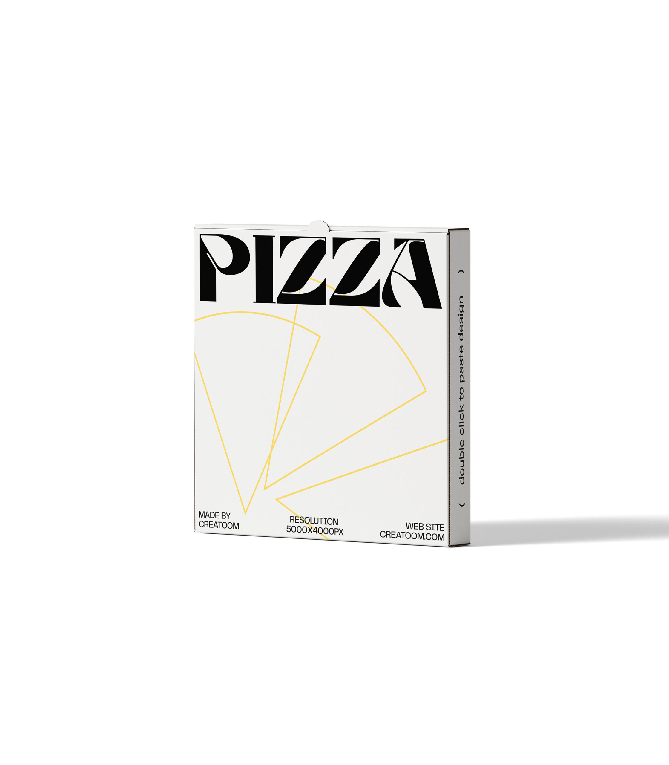 Free Front View of Standing Pizza Box Mockup PSD Template