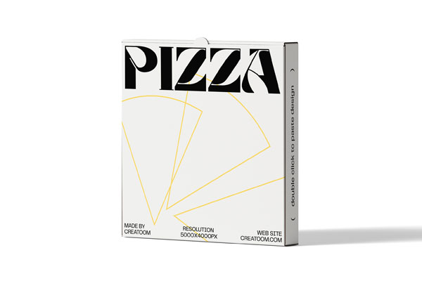 Front View of Standing Pizza Box Mockup