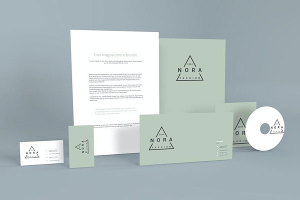 Front View of Standing Stationery Items Mockup