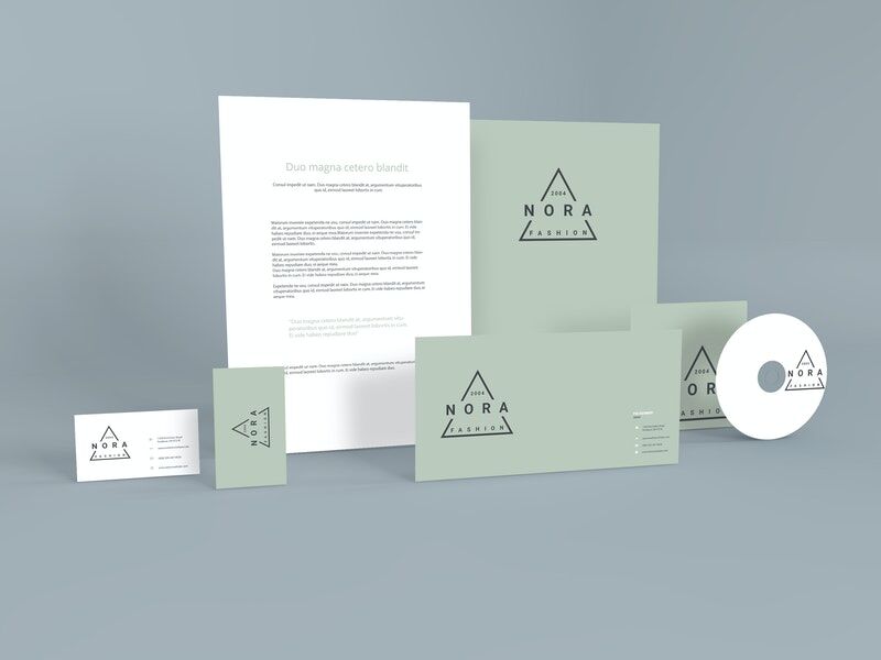 Front View of Standing Stationery Items Mockup