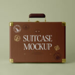 Front View of Standing Suitcase Mockup