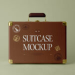 Front View of Standing Suitcase Mockup