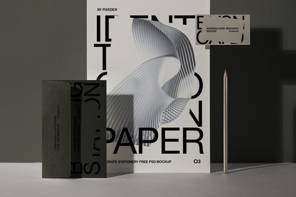 Front View of Stationery Corporate Mockup Set
