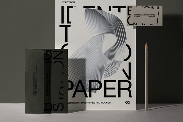Front View of Stationery Corporate Mockup Set