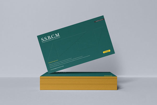 Front View of Stylish Stack of Business Card Mockup