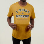 Front View of T-Shirt Mockup with Men