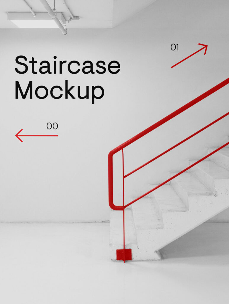 Front View of the Building Staircase Mockup