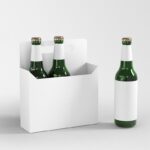 Front View of 3 Beverage Glass Bottles Mockup