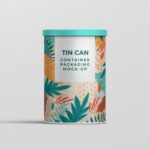 Front View of Tin Can Container Packaging Mockup