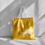 Front View of Tote Bag Mockup with Shadows