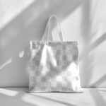 Front View of Tote Bag Mockup with Shadows