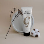Front View of Trendy Cosmetic Plastic Tube Mockup