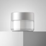 Front View of Trendy Cosmetic Round Jar Mockup