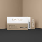 Front View of Two Business Cards ahead of Walls Mockup