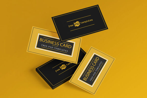 Front View of Two Business Cards Mockups