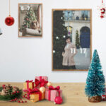 Front View of Two Christmas Frames Scene Creator Mockup